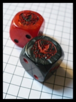 Dice : Dice - 6D - Pair of Red and Black Eye of Mordor